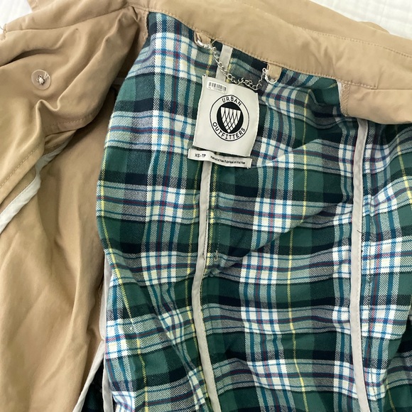 COPY - Urban Outfitters Jarrod Plaid Panel Trench Coat Jacket - Picture 7 of 7